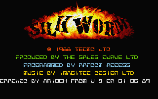 Silk Worm title screen for Atari ST